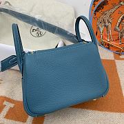 HERMES MINI LINDY CALFSKIN BLUE H082607 19CM - 2