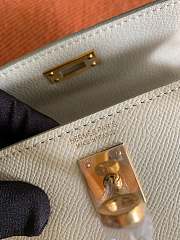 HERMES MINI KELLY EPSOM GOLD HARDWARE WHITE 19 CM - 6