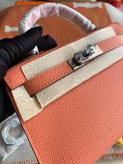 HERMES MINI KELLY EPSOM GOLD HARDWARE PEACH 19 CM - 5