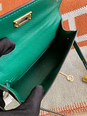 HERMES MINI KELLY EPSOM GOLD HARDWARE TEAL 19 CM - 5