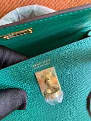 HERMES MINI KELLY EPSOM GOLD HARDWARE TEAL 19 CM - 3