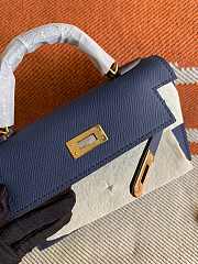 HERMES MINI KELLY EPSOM GOLD HARDWARE NAVY 19 CM - 5