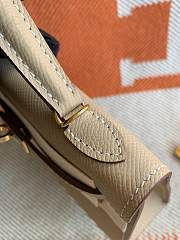 HERMES MINI KELLY EPSOM GOLD HARDWARE LIGHT OAT 19 CM - 5