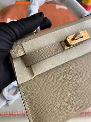 HERMES MINI KELLY EPSOM GOLD HARDWARE LIGHT OAT 19 CM - 4