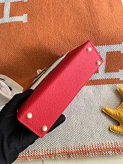 HERMES MINI KELLY EPSOM GOLD HARDWARE RED 19 CM - 5