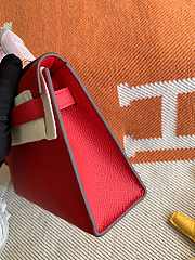 HERMES MINI KELLY EPSOM GOLD HARDWARE RED 19 CM - 3