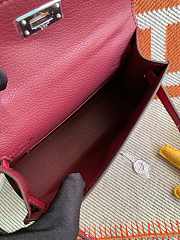 HERMES MINI KELLY EPSOM GOLD HARDWARE BURGUNDY 19 CM - 6