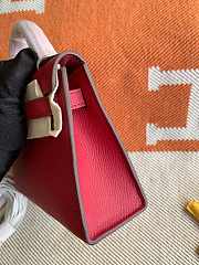 HERMES MINI KELLY EPSOM GOLD HARDWARE BURGUNDY 19 CM - 4