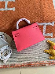 HERMES MINI KELLY EPSOM GOLD HARDWARE NEON PINK 19 CM - 3