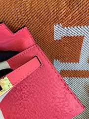 HERMES MINI KELLY EPSOM GOLD HARDWARE NEON PINK 19 CM - 2