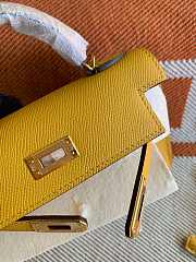 HERMES MINI KELLY EPSOM GOLD HARDWARE YELLOW 19 CM - 3