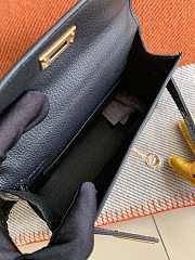 HERMES MINI KELLY CROCODILE GOLD HARDWARE BLACK 19 CM - 4