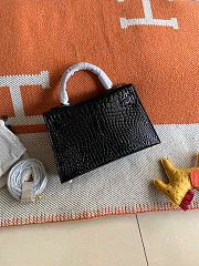 HERMES MINI KELLY CROCODILE GOLD HARDWARE BLACK 19 CM - 2