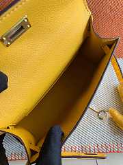 HERMES MINI KELLY CROCODILE GOLD HARDWARE YELLOW 19 CM - 6