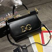 D&G SICILY PRINT LOGO BAG BLACK BB600 SIZE 25 CM - 1