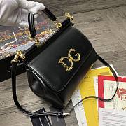 D&G SICILY PRINT LOGO BAG BLACK BB600 SIZE 25 CM - 3