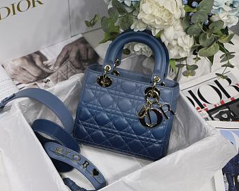 Lady Dior My ABC Indigo Blue Gradient Cannage Lambskin M0538 Size 20cm