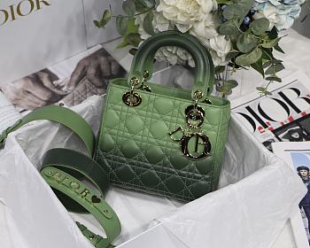 Lady Dior My ABC Green Gradient Cannage Lambskin M0538 Size 20cm