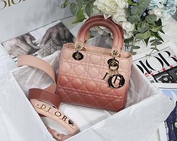 Lady Dior MyABC Rose Des Vent Gradient Cannage Lambskin M0538 Size 20cm