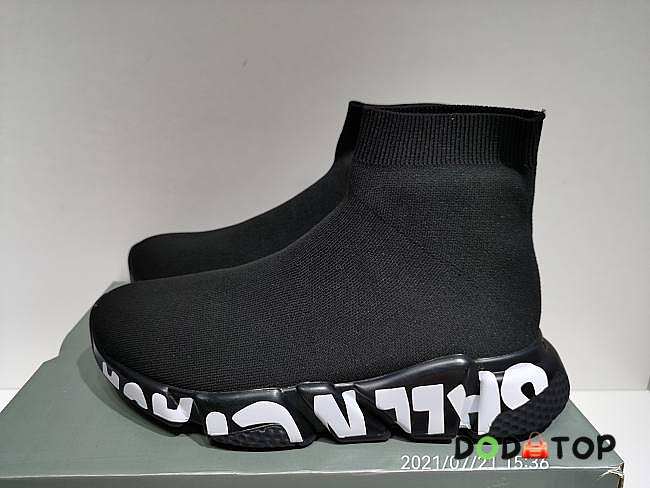 Balenciaga Speed Graffiti Sneakers Black - 1