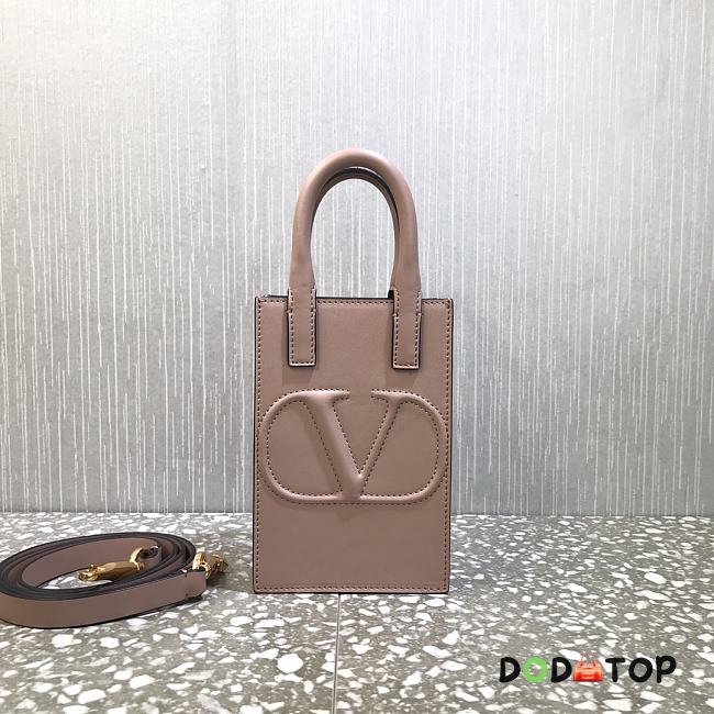 Valentino Mini Garavani Vlogo Walk Tote Bag Rose Cannelle Size 11 cm - 1