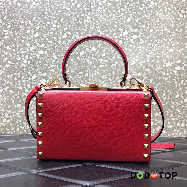 Valentino Rockstud Alcove Box Bag Red WAX0NO Size 19 cm - 1
