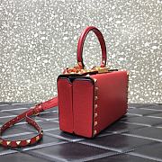 Valentino Rockstud Alcove Box Bag Red WAX0NO Size 19 cm - 2