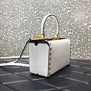 Valentino Rockstud Alcove Box Bag White WAX0NO Size 19 cm - 3