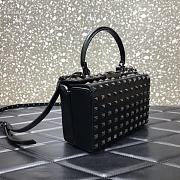 Valentino Rockstud Alcove Box Bag With All-Over Black Studs DAN0NO 19 cm - 3