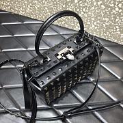 Valentino Rockstud Alcove Box Bag With All-Over Black Studs DAN0NO 19 cm - 6