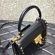 Valentino Small Rockstud Alcove Handbag Black WAX0NO Size 22 cm - 5