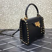 Valentino Small Rockstud Alcove Handbag Black WAX0NO Size 22 cm - 4
