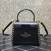 Valentino Small Rockstud Alcove Handbag Black WAX0NO Size 22 cm - 2