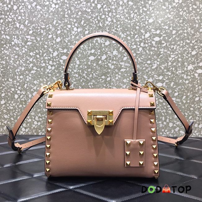 Valentino Small Rockstud Alcove Handbag Rose Cannelle WAX0NO Size 22 cm - 1