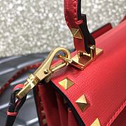 Valentino Small Rockstud Alcove Handbag Red WAX0NO Size 22 cm - 6