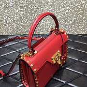 Valentino Small Rockstud Alcove Handbag Red WAX0NO Size 22 cm - 4