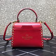 Valentino Small Rockstud Alcove Handbag Red WAX0NO Size 22 cm - 2