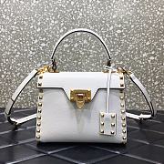 Valentino Small Rockstud Alcove Handbag White WAX0NO Size 22 cm - 1