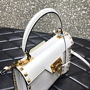 Valentino Small Rockstud Alcove Handbag White WAX0NO Size 22 cm - 6