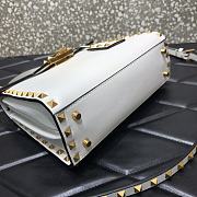 Valentino Small Rockstud Alcove Handbag White WAX0NO Size 22 cm - 4