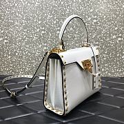 Valentino Small Rockstud Alcove Handbag White WAX0NO Size 22 cm - 3