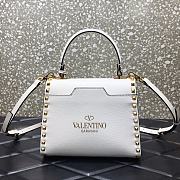 Valentino Small Rockstud Alcove Handbag White WAX0NO Size 22 cm - 2