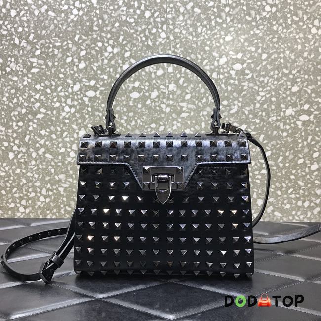 Valentino Small All-Over Black Studs Alcove Handbag DAN0NO Size 22 cm - 1