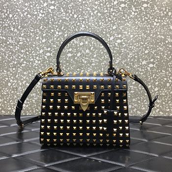 Valentino Small All-Over Gold-tone Studs Alcove Handbag DAN0NO Size 22 cm