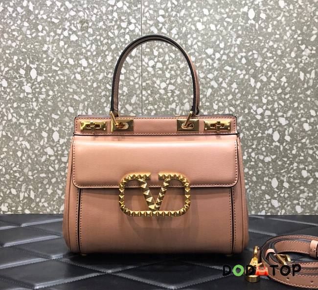 Valentino Medium Rockstud Alcove Handbag Rose Cannelle BQZ0NO Size 23 cm - 1
