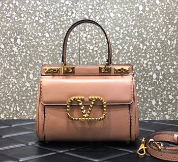 Valentino Medium Rockstud Alcove Handbag Rose Cannelle BQZ0NO Size 23 cm