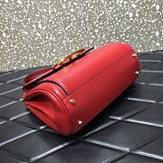 Valentino Medium Rockstud Alcove Handbag Red BQZ0NO Size 23 cm - 3