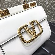 Valentino Medium Rockstud Alcove Handbag White BQZ0NO Size 23 cm - 5