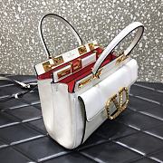 Valentino Medium Rockstud Alcove Handbag White BQZ0NO Size 23 cm - 4