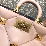 Valentino Small Roman Stud The Handle Bag Rose Cannelle BSF0NO Size 21 cm - 6